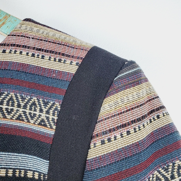 H&M Full ZIp Blazer Multi-Color Deco Lines Sz 6 - Picture 3 of 7